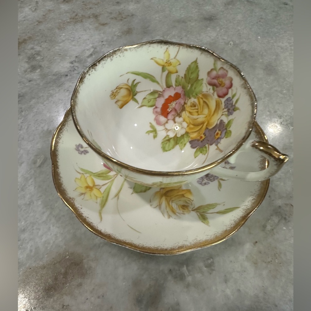 Roslyn Fine Bone China teacup and saucer